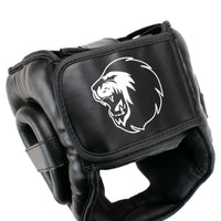 Zwarte headgear voor boksen en kickboksen