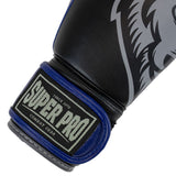 Superpro bokshandschoenen voor kinderen blauw en zwart voor boksen en kickboksen