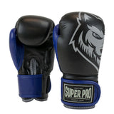 Superpro bokshandschoenen voor kinderen blauw en zwart voor boksen en kickboksen