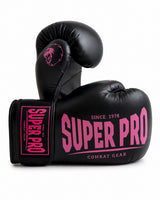 Super Pro Combat Gear Champ (kick)bokshandschoenen zwart/roze