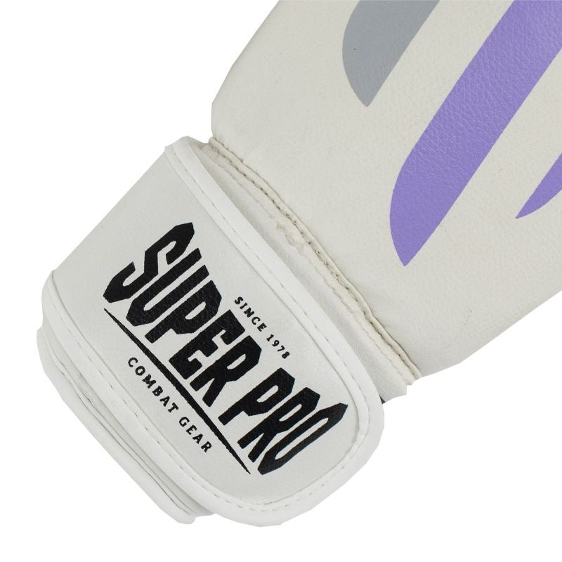 Superpro nor mercy bokshandschoen wit en paars voor boksen en kickboksen