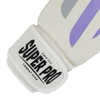 Superpro nor mercy bokshandschoen wit en paars voor boksen en kickboksen