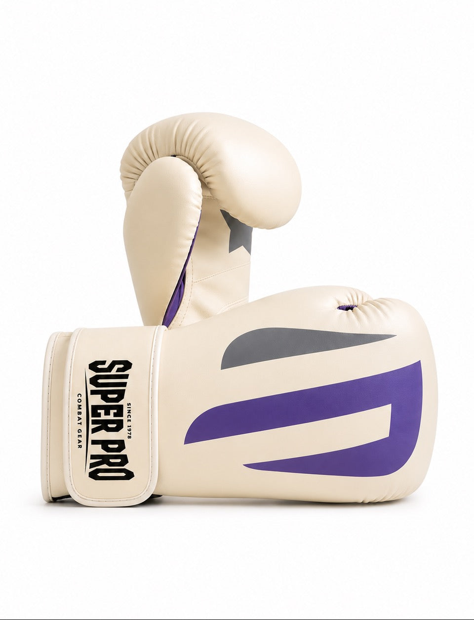 Superpro nor mercy bokshandschoen wit en paars voor boksen en kickboksen