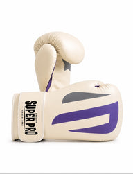Superpro nor mercy bokshandschoen wit en paars voor boksen en kickboksen