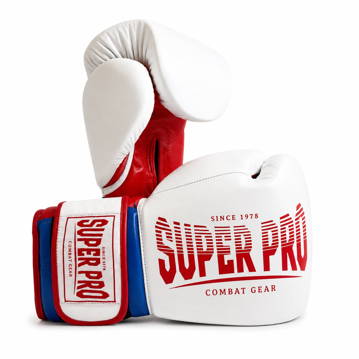 Superpro Thai kickbokshandschoen wit/rood/blauw