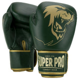Superpro Warrior bokshandschoenen voor boksen en kickboksen in de kleuren goud en groen