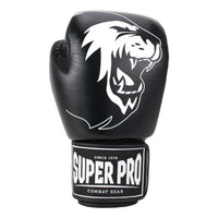 Superpro bokshandschoenen voor kickboksen en boksen in de kleuren zwart en wit