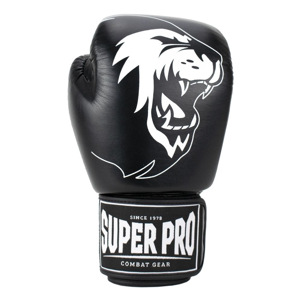 Superpro bokshandschoenen voor kickboksen en boksen in de kleuren zwart en wit