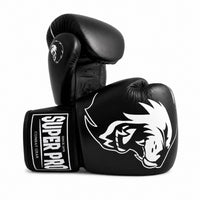 Superpro bokshandschoenen voor kickboksen en boksen in de kleuren zwart en wit