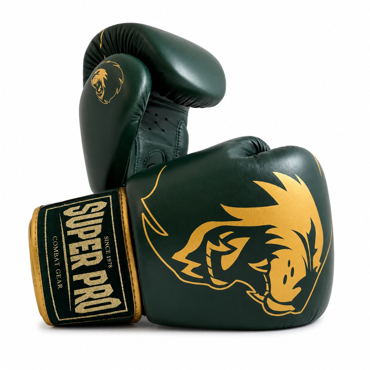 Superpro Warrior bokshandschoenen voor boksen en kickboksen in de kleuren goud en groen