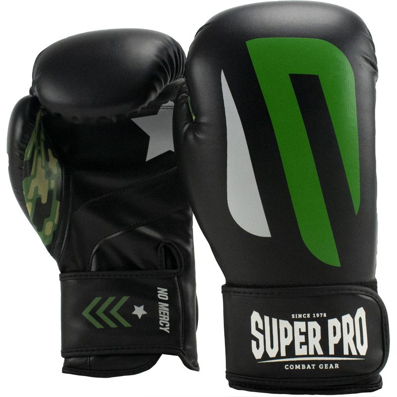 Super Pro Combat Gear No Mercy Bundel – Handschoenen & Scheenbeschermers 14 oz