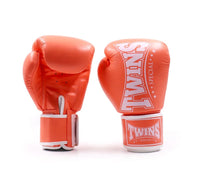 Twins special bokshandschoenen oranje voor boksen en kickboksen leer