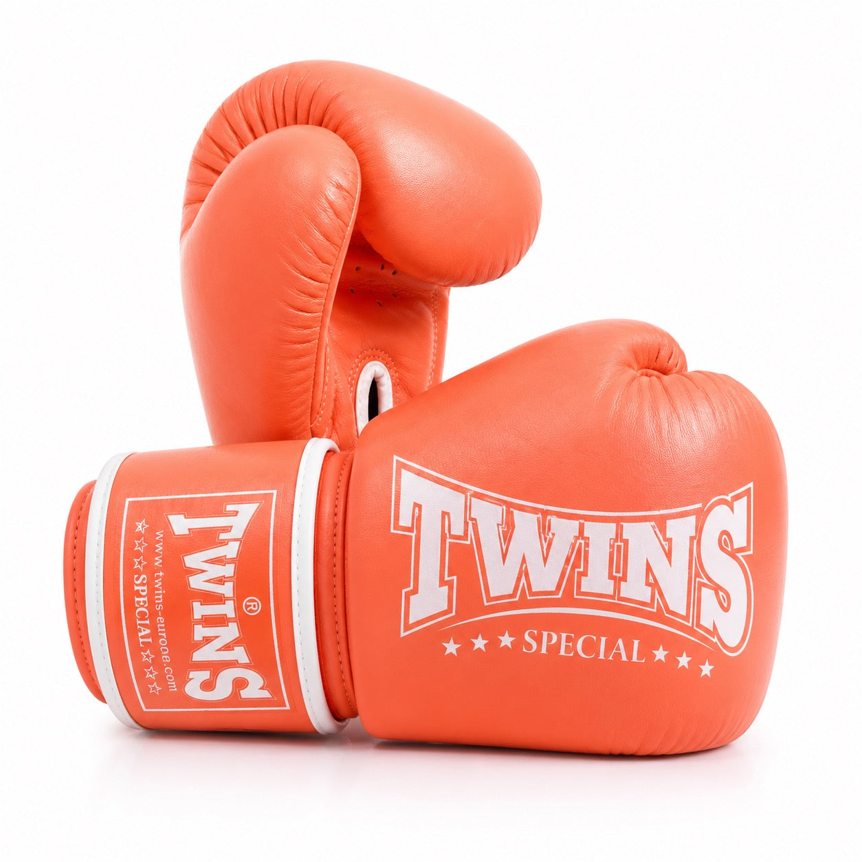 Twins special bokshandschoenen oranje voor boksen en kickboksen leer