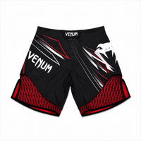 Venum fightshort voor mma en kickboksen zwart en rood