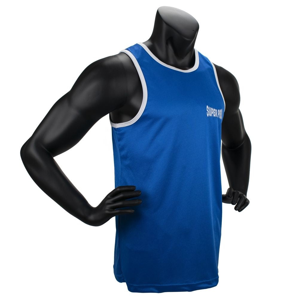 wedstrijdhemd voor boksen blauw