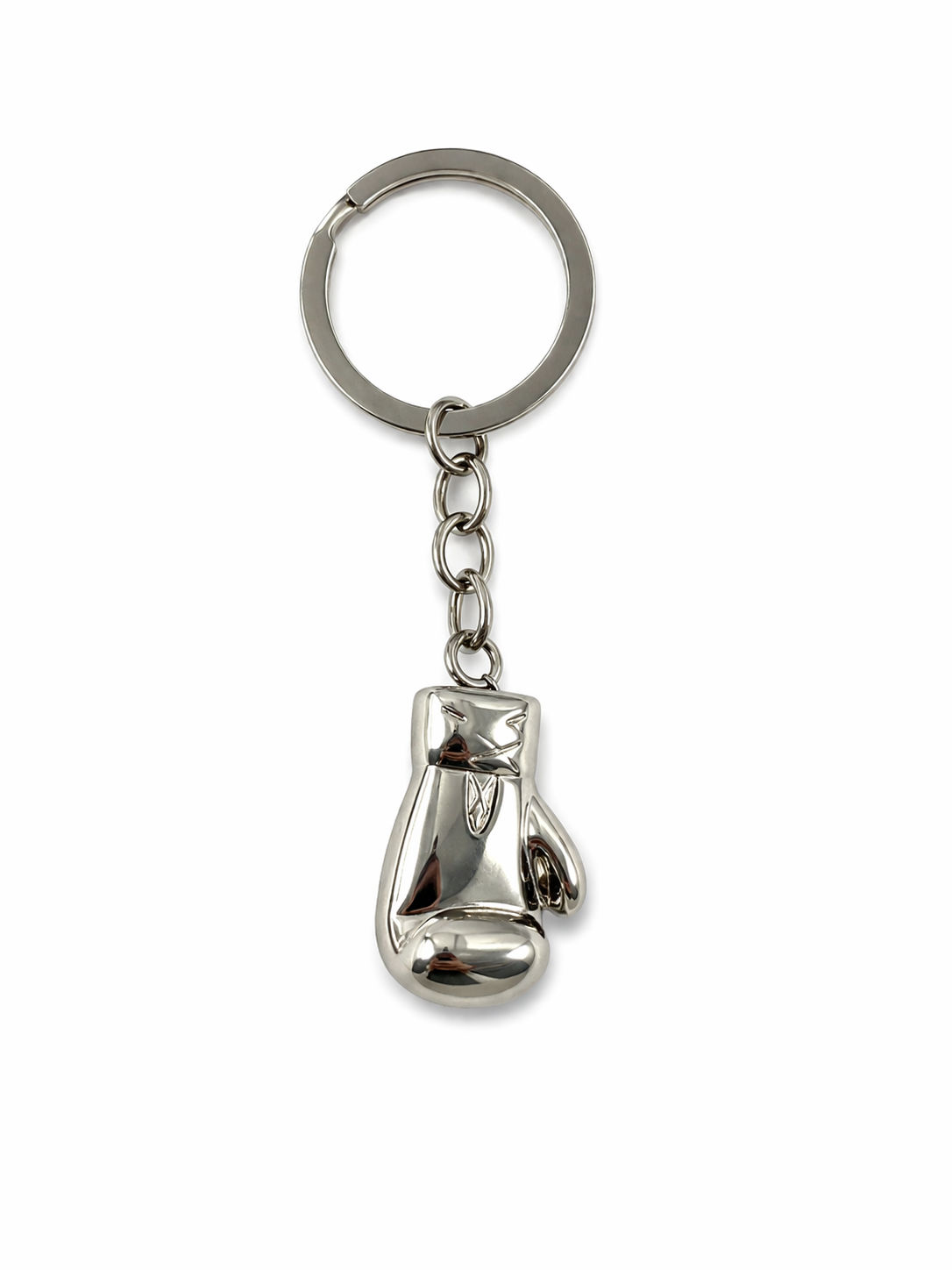 Zilverkleurige bokshandschoen sleutelhanger