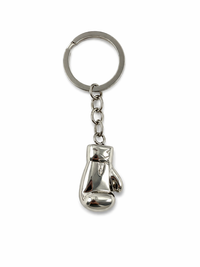 Zilverkleurige bokshandschoen sleutelhanger