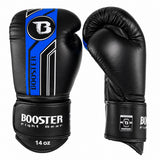 Booster V9 blauwe leren bokshandschoenen voor boksen en kickboksen