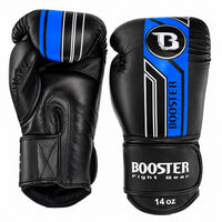 Booster V9 blauwe leren bokshandschoenen voor boksen en kickboksen