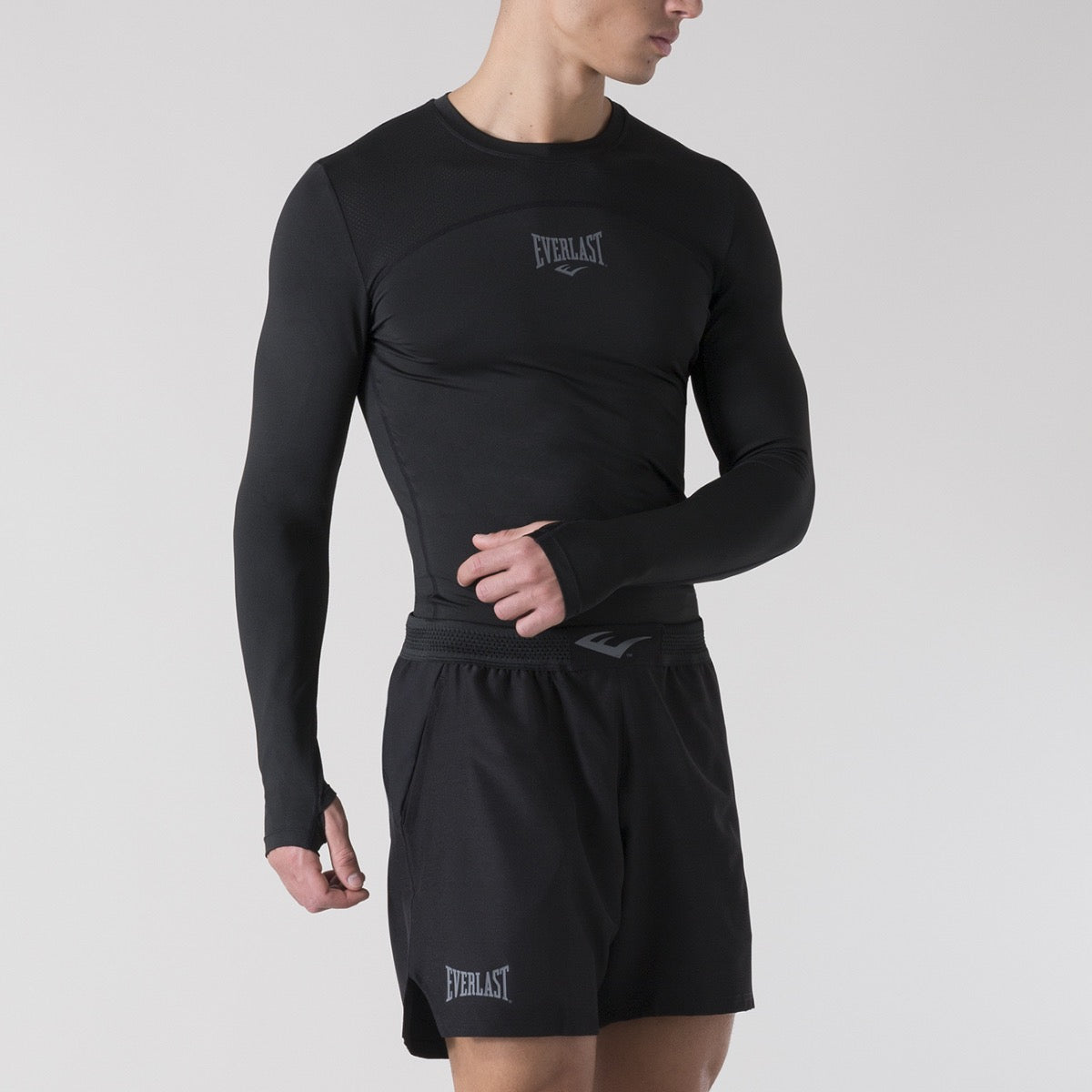 Zwarte overlast compressie shirt