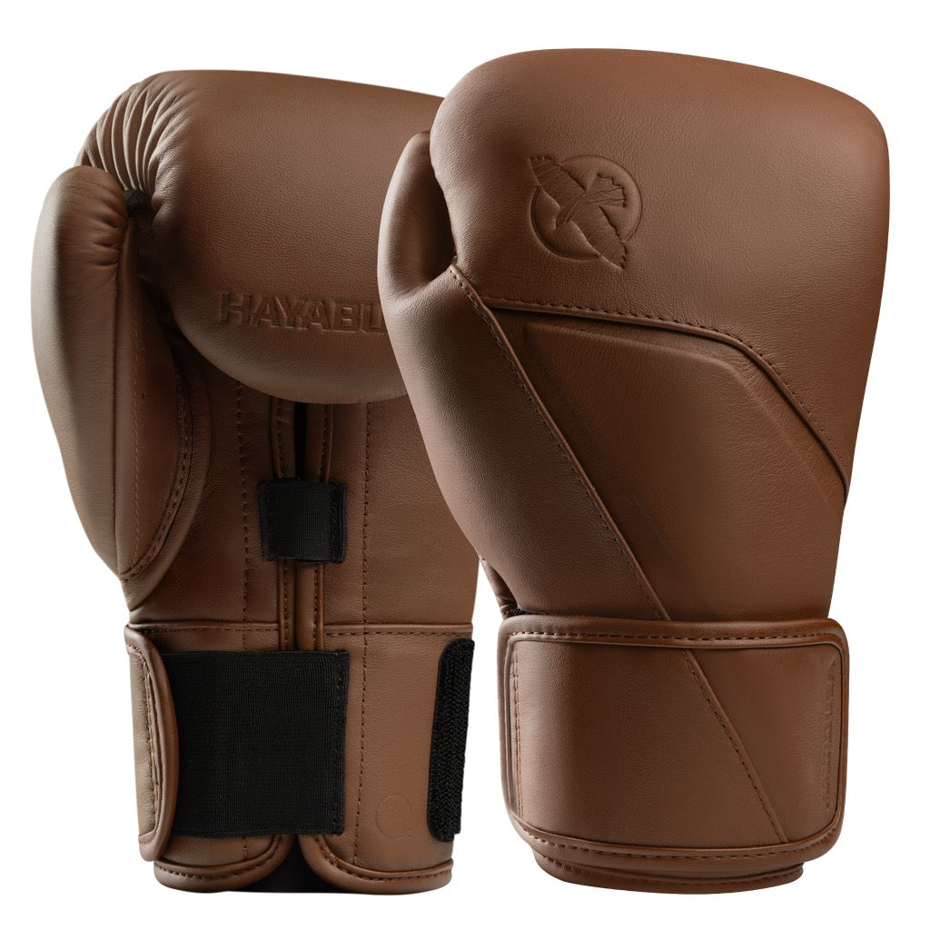 hayabusa bokshandschoenen bruin leer voor boksen en kickboksen