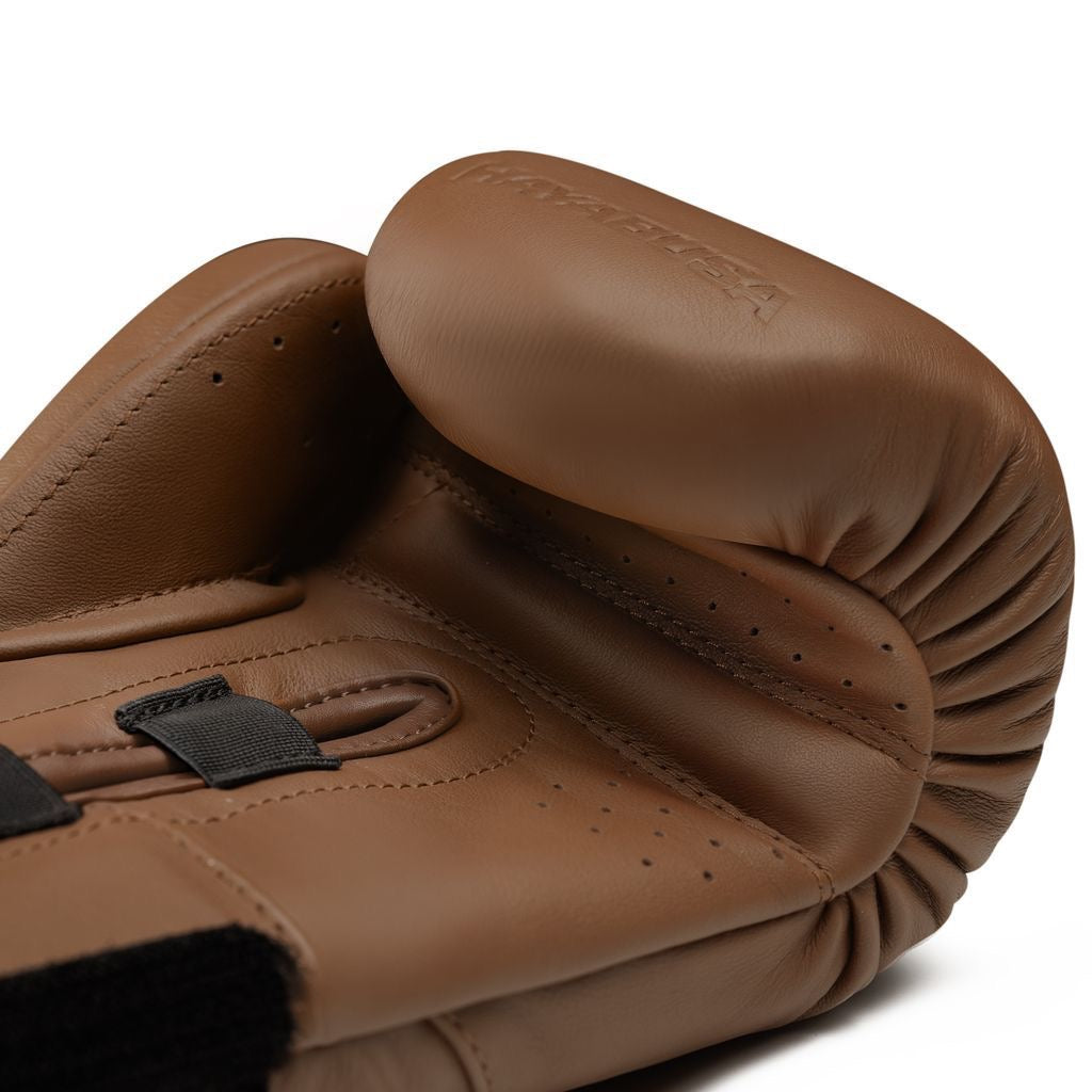 hayabusa bokshandschoenen bruin leer voor boksen en kickboksen